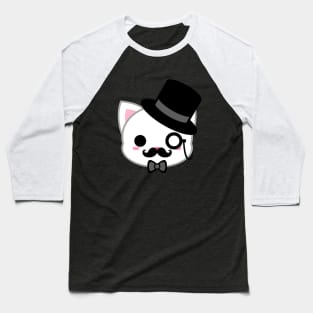 Cute Gentleman Cat Baseball T-Shirt